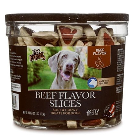 SUNSHINE MILL Sunshine Mills 215014 40 oz Tub for Pet Expert Beef Slices Dog Treats 215014